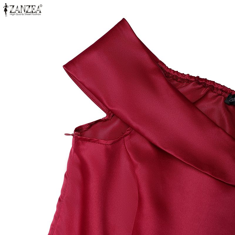 ZANZEA Elegant Women Off Shoulder Casual Sleeveless Long Dress