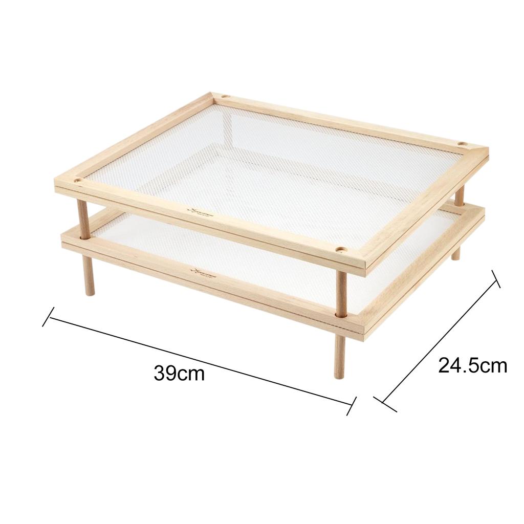 Mesh Food Dryer Holder Reusable Vegetables Meat Shelf Stackable Chili Air Drying Stands with Net for Home Kitchen