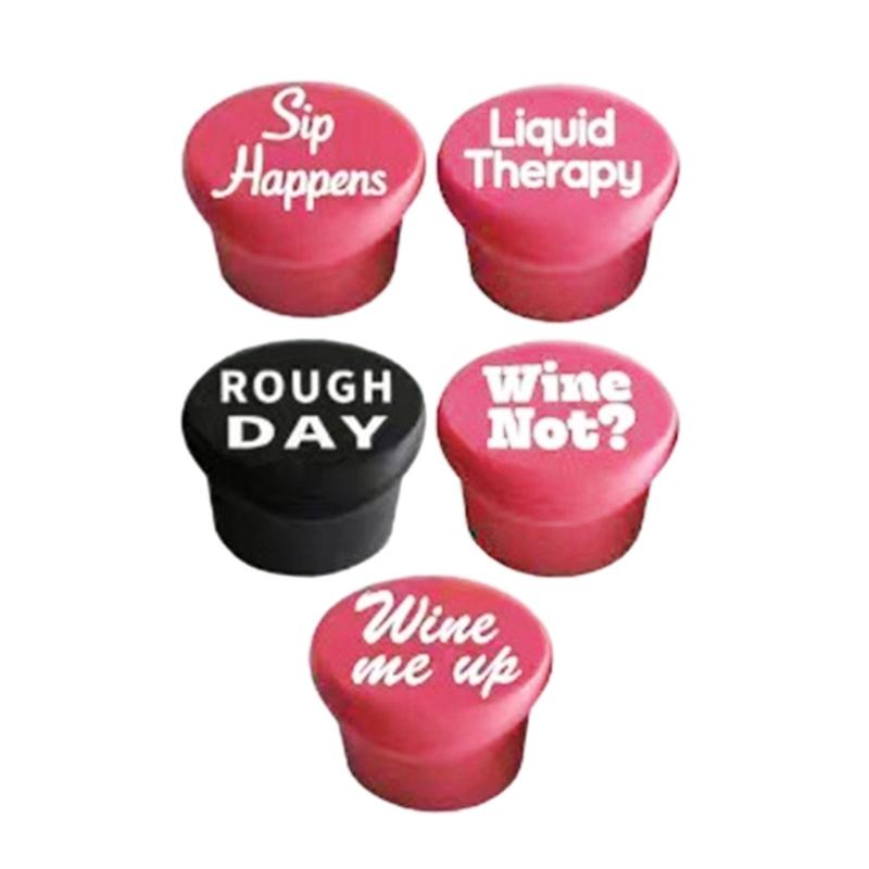 5 PCS Fun and Functional Wine Stoppers Silicone Stoppers Wine Accessories Bottle Stoppers Gift for Wine Enthusiasts 1