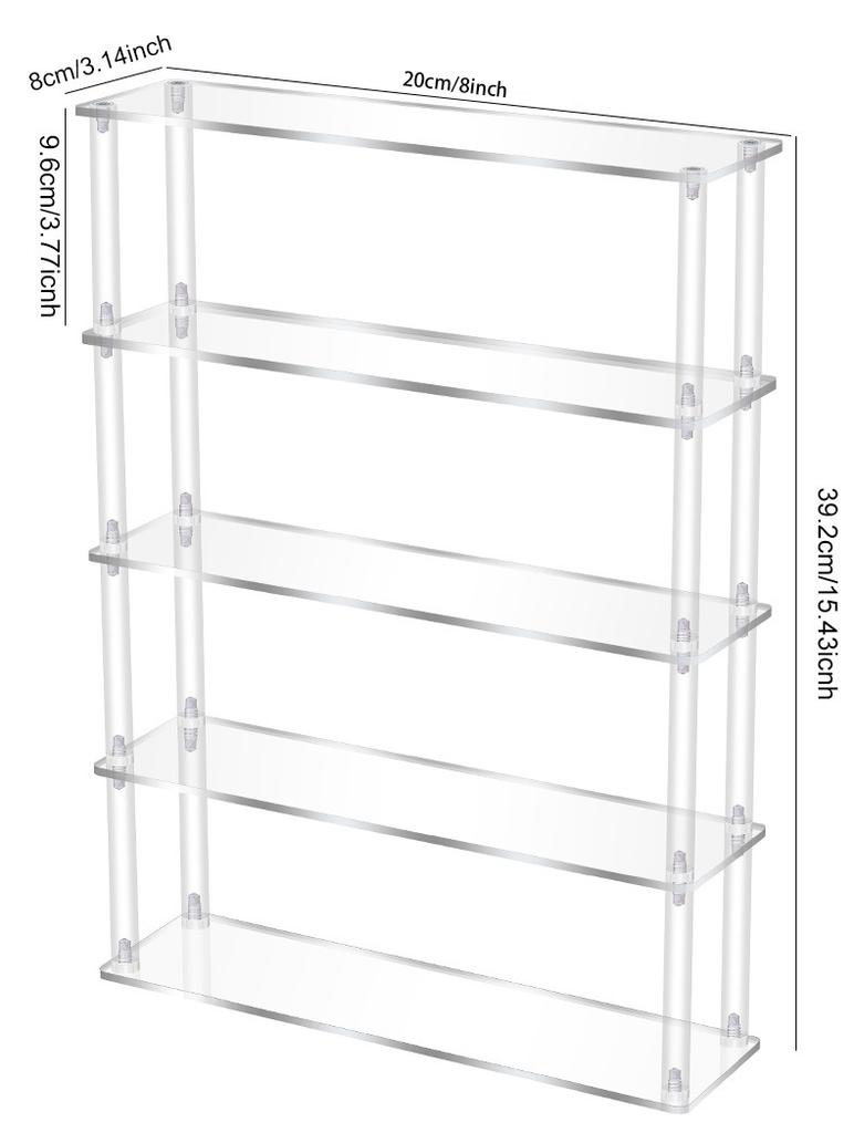 Vertical Acrylic Display Stand Ladder Storage Shelf for Bubble Mart Dolls,Labubu Collectibles,Figures,Perfume,Cosmetics,Cupcake