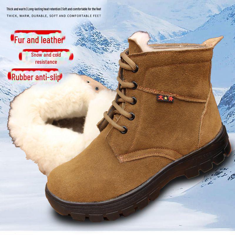 

Мужские зимние ботинки Northeast с меховой подкладкой, дополнительным утеплением и подошвой из коровьих сухожилий 45