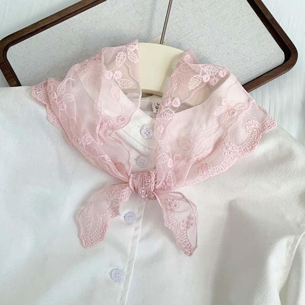 Sunscreen Thin Embroidered Flowers Headband Breathable Triangle Waistband Ramie Head Scarf Outdoor