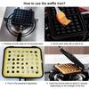 Long Handle Waffle Baking Mold Square Toast Frying Pan Waffle Maker Machine  Kitchen Cookware
