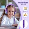 Kids' Headset with Microphone, 8594 Decibels Safety Volume Limit, Foldable Headband Design, Tangle-Free Cable and Shared Interface, Cute Design,