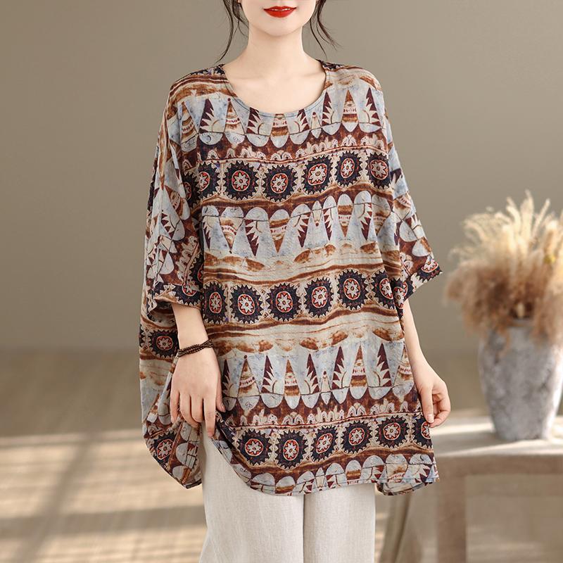DIMANAF Plus Size New T-Shirt Women Oversize Flower Print Loose Casual Lady Tops Tees Shirts Summer 2026