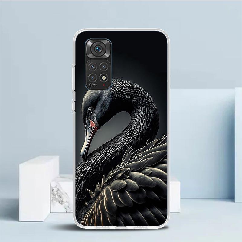 Black Swan Noble Phone Case For Xiaomi Redmi Note 15 14 14S 13 12S 12 Pro Plus 11S 11 11T 11E 10S 10 + Soft TPU Back Cover Redmi
