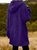 2024 European Winter Women's Long Sleeve Hooded Plush Zipper Cardigan Coat