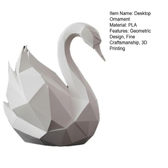 Ornamento da scrivania Design geometrico minimalista Scultura di cigno stampata in 3D Statuetta decorativa versatile Decorazione per stanza