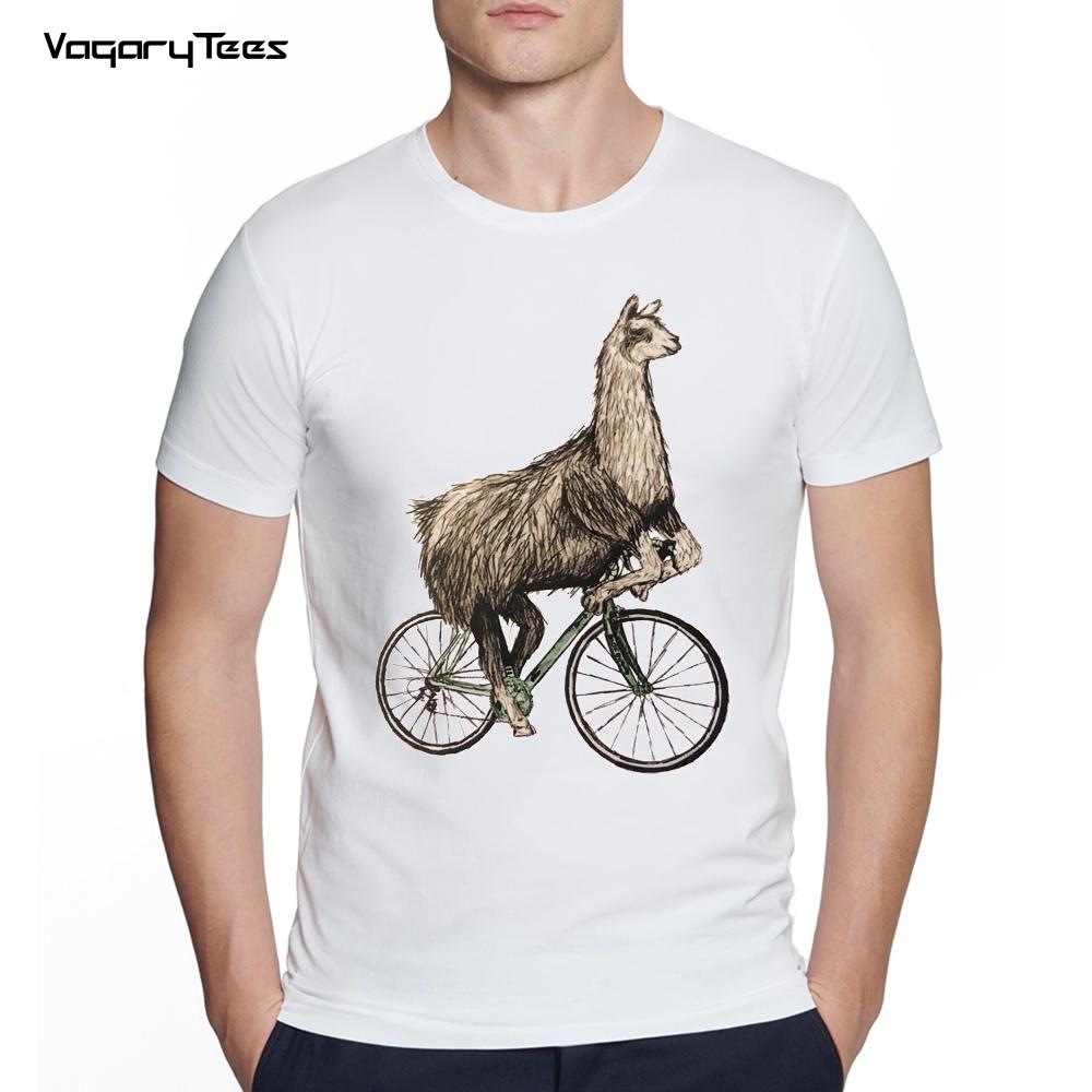 Men's Creative Sea Turtle/Lion cycling Fixed Gear Bike Print Short Sleeve Tshirt Hipster streetwear Tops Cool Animals Desgin Tee