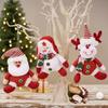 Christmas Knitted Button Doll Pendant, Christmas Elk Ornament, Christmas Snowman Festival Gift, Fabric Red Elderly Decoration