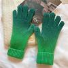 Gradient Winter Gloves Thick All Finger Gloves Fashion Knit Gloves  For Women Men