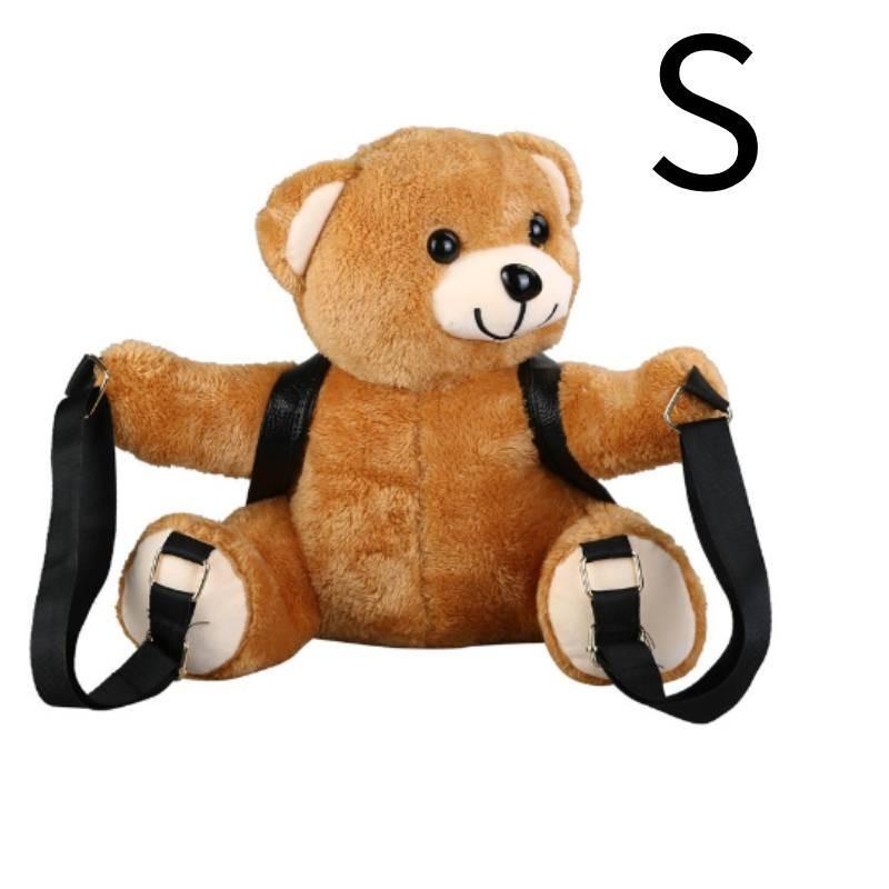 Mochila de Urso de Pelúcia Fofa Novo Estilo 2023 Bolsa de Ombro para Meninas Material Macio