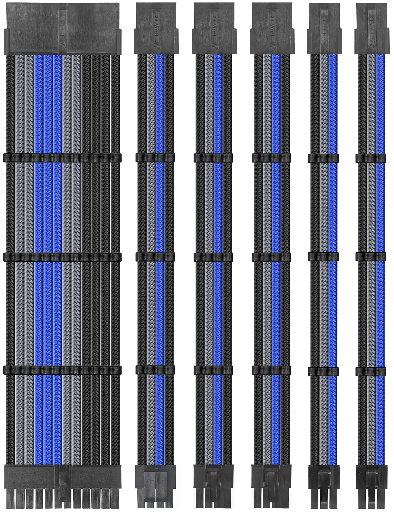 

upHere 300mm PSU Extension 16AWG Compatible with PC Wiring with 6 Cables Cable, High-Purity Copper, ATX/EPS/PCI-E, Organization, Durable, Flexible,