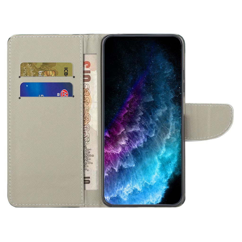 Für Motorola Moto E14 4G/G04 4G/G04s 4G/G24 4G Brieftaschentasche Musterdruck PU Leder Handyhülle