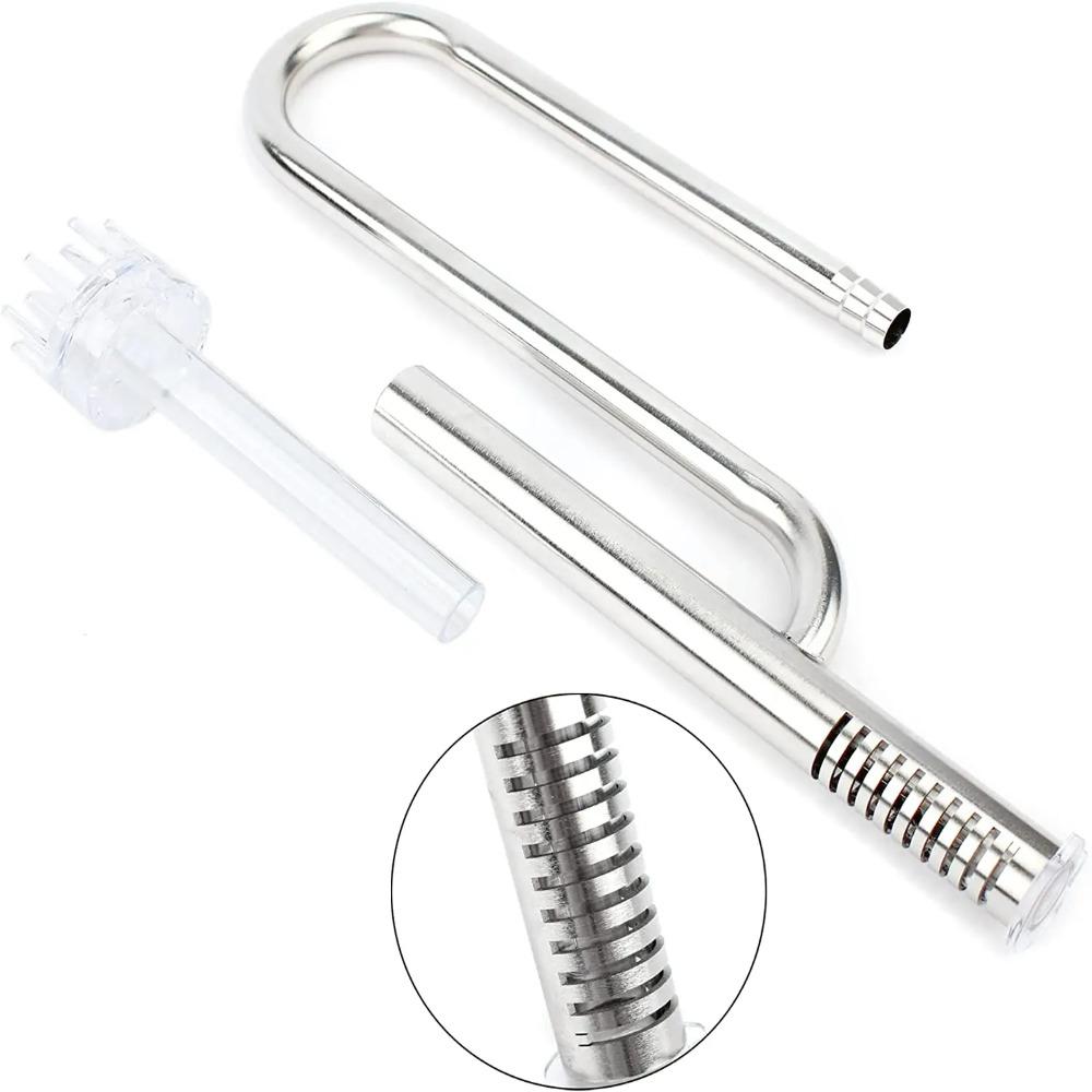 360 Grad Drehung Ölfilm entfernen Rohr Rostfrei Aquarium Einlass- und Auslassfilter