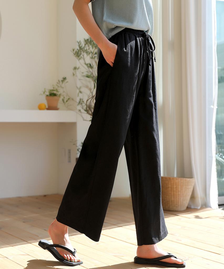 Ppaeppae Linen Wide Waist-Filled Pants