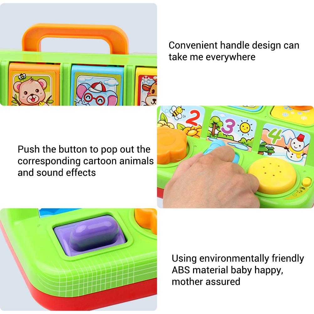 Interactive Pop Up Animals Toy with Light Music Animal Sounds Baby Learning Development Toy