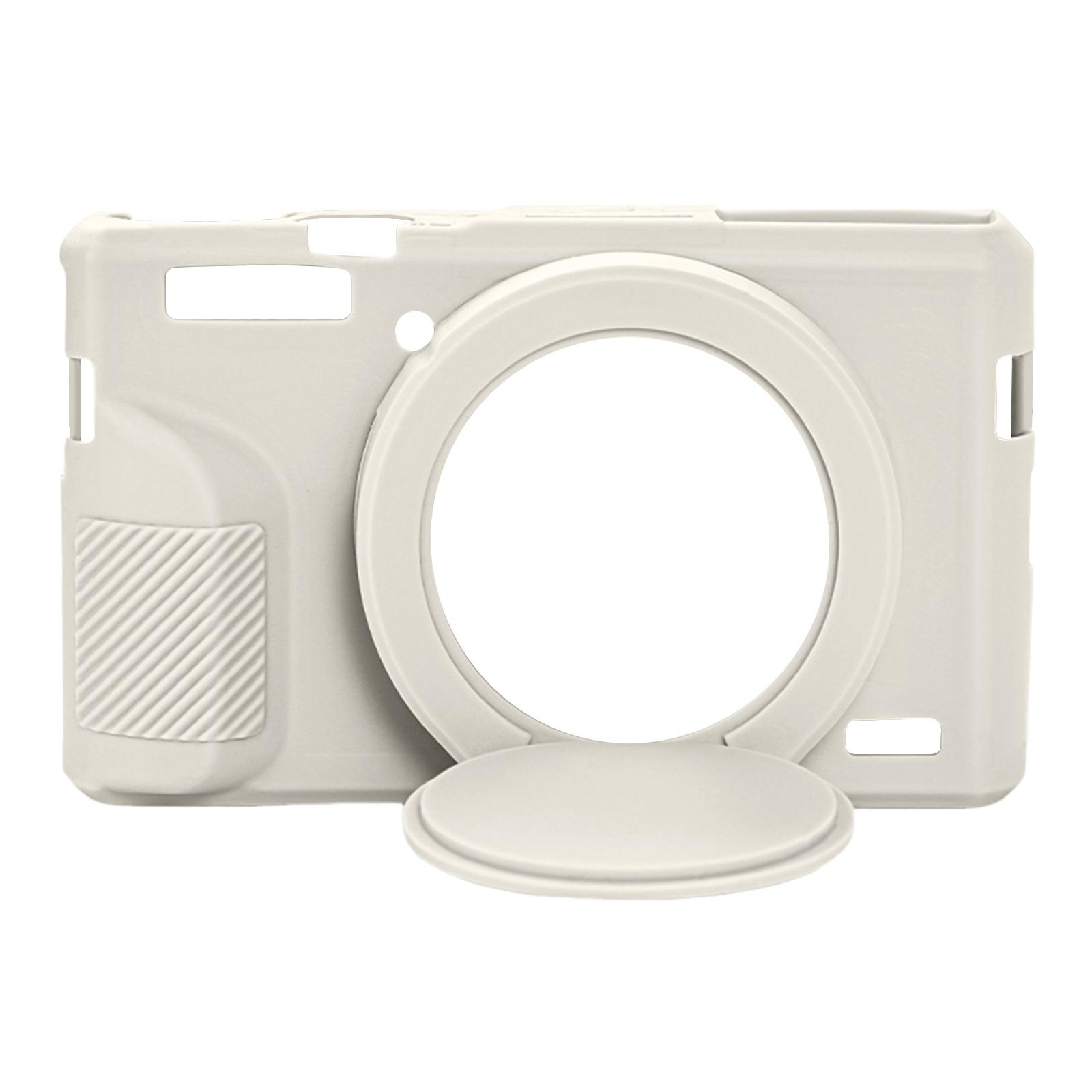 Silicone Protective Case with Removable Lens Cover Portable Protective Sleeve for Canon Powershot G7 X Mark III Digital Camera бежевый