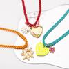 Summer Cute Flower Sun Love Pendant Necklace ZA Dopamine Multi Pendant Collarbone Chain