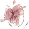 Elegant Feather Organza Fascinator Hair Hoop Church Dress Up Wedding Headpiece