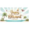 Palm Trees Design Event Banner Travel Decor Happy Retirement Banner for Retirement Gathering Travel Event Vacation Party