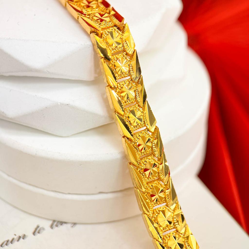 Luxury 24K 9999 Pure Gold real gold Plum Blossom Women's Bracelet Women's Fashion All-match Bracelet