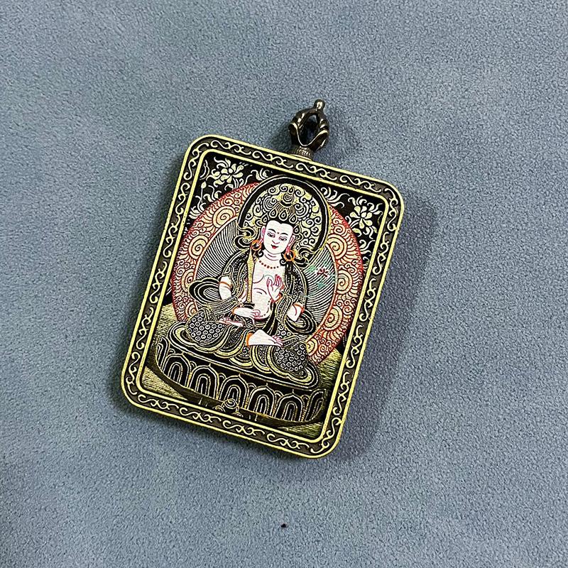 men and women Lucky Talisman decorative pendant alloy material Buddhist figure painting thangka Wealth Luck Feng Shui Decor