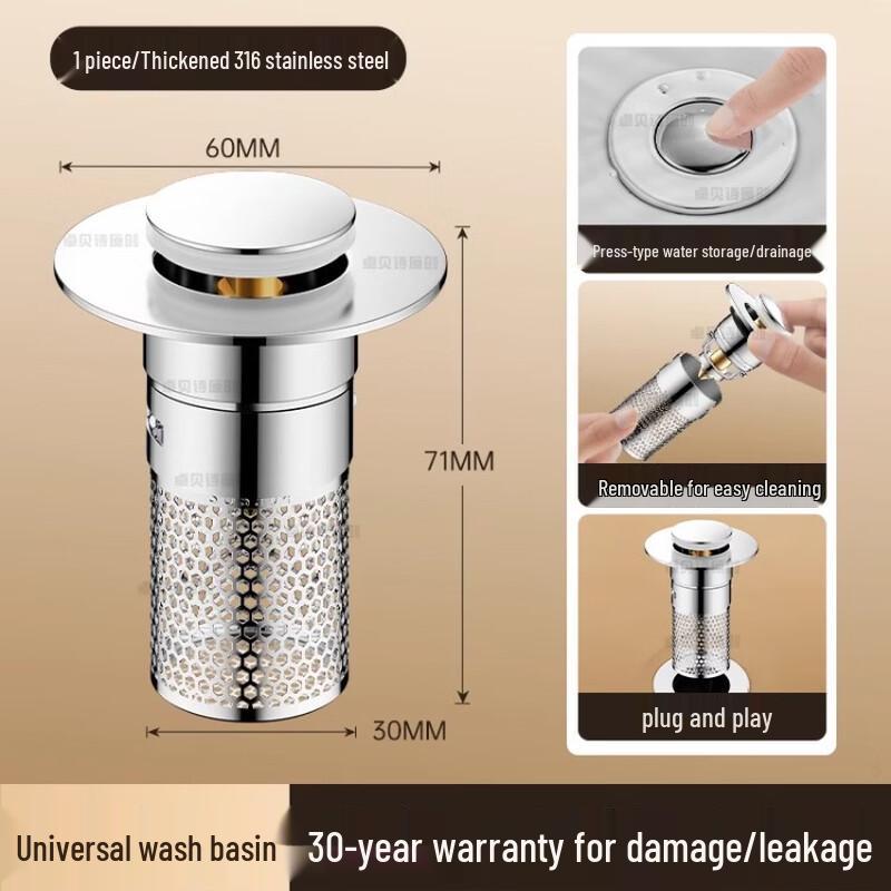 Pop-Up Basin Sink Drain Stopper
