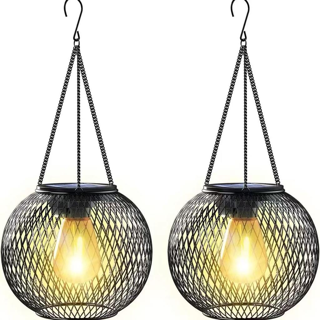 1/2PC Solar Lantern Outdoor, Upgraded Solar Lights for Outside Decorative Outdoor Hanging Lights Waterproof Solar Lanterns