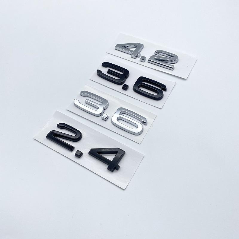 3D 2.4 3.6 4.2 Car Trunk ABS Badge Emblem For Car Rear Tailgate Fender Door Adhesive Badge for S A4 A5 A6 A7 A8 Q3 Q5 Q7