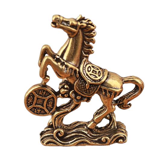 Feng Shui Pferde-Statue 2026 Jahr des Pferdes Tischplatte Messing Ornamente Chinesisches Neujahrssegen Souvenir Tierkreis Tier Skulptur für Festival Heimdeko