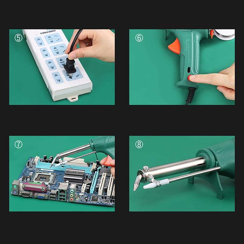 110V / 220V 60W Handheld External Heating Soldering Gun with Bracket Electric Soldering Iron Send Tin Gun Welding Repair Tool
