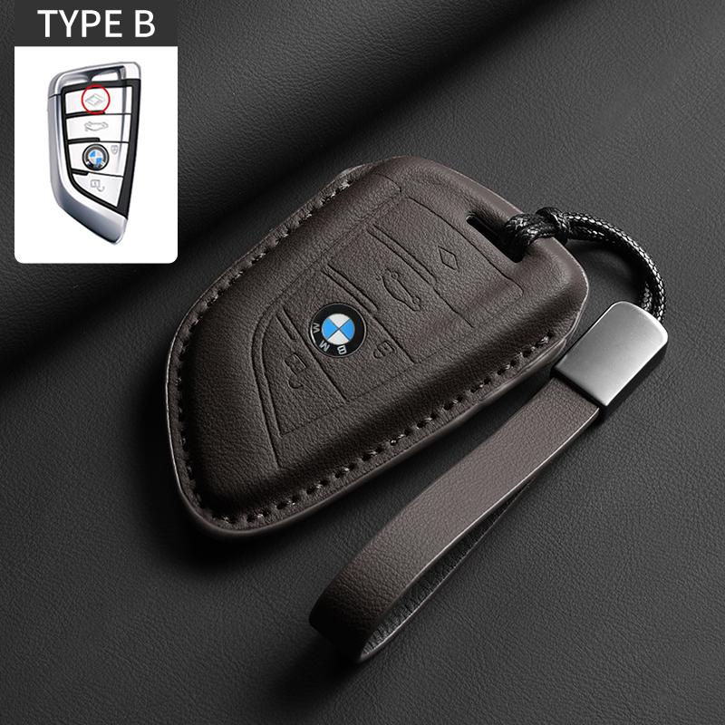 Leather Car Key Case Full Flip Shell For BMW 1 3 5 7 Series 320i 530i 550i F20 F15 F16 F48 G20 G30 G01 G02 G05 G11 X1 X3 X4 X5 NH8