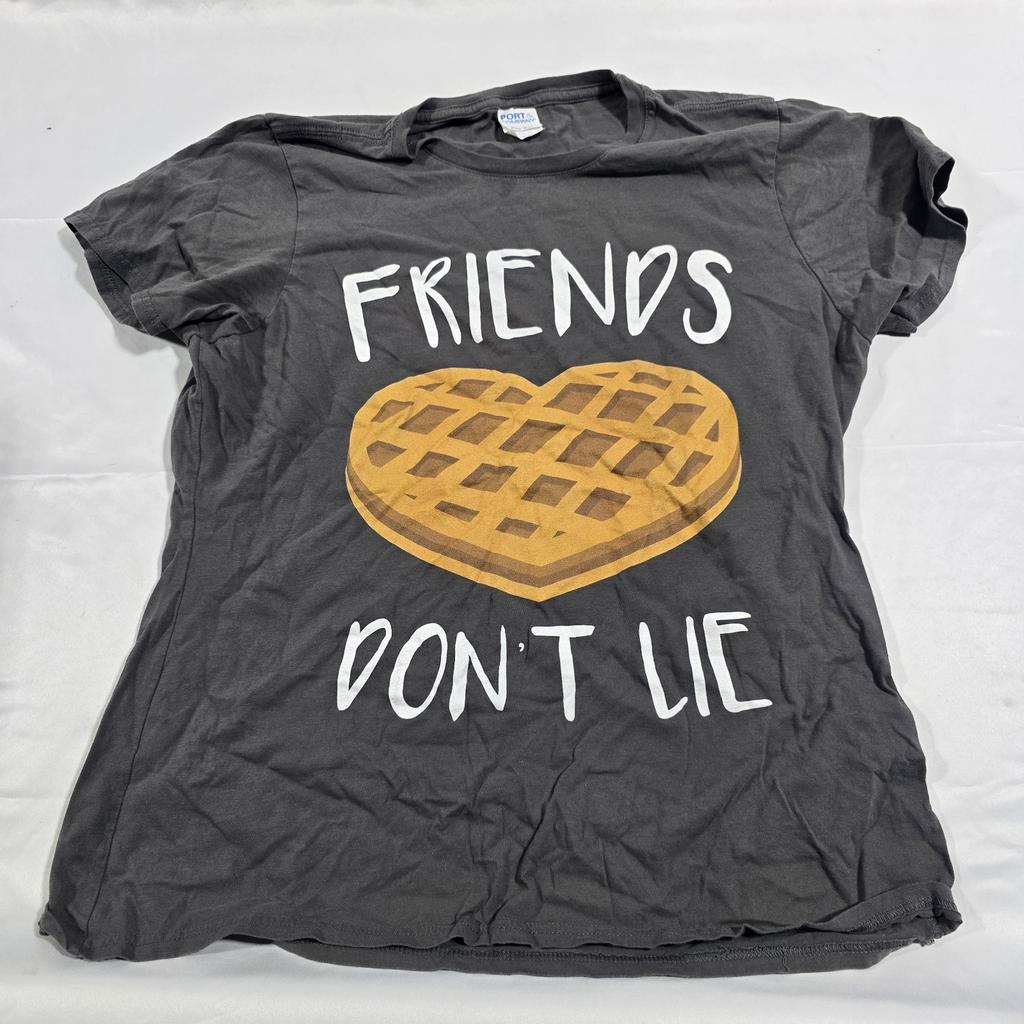 Friends Don't Lie Waffle Heart Womens Top Junior Graphic Tee Stranger Things