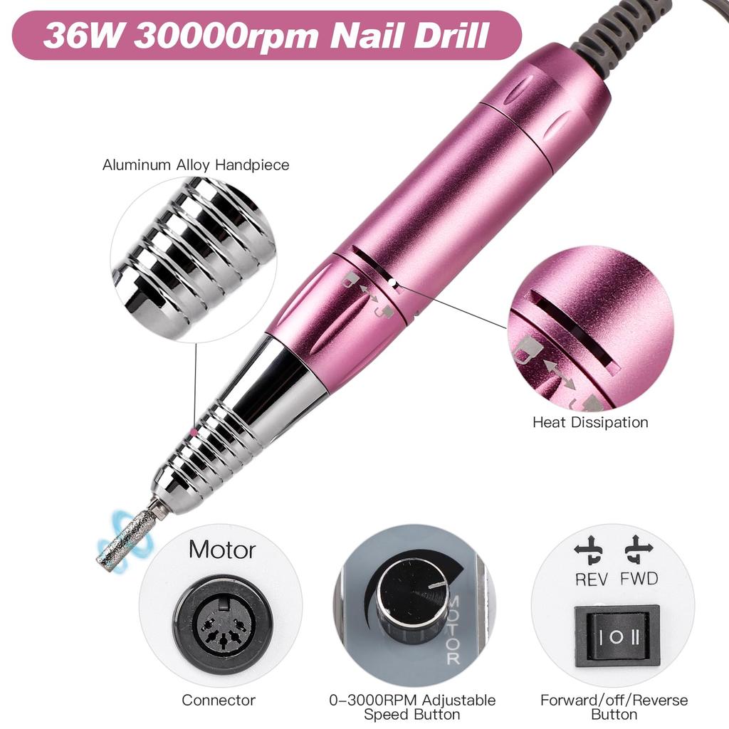 5 v 1 Nail Dust Nail Nail 4500rpm Rotace 6 39 LED Light Nail Dust Nail Nail Salon Strong Dodává se s Nail Dodává se s Může chránit váš opakovaně použitelný