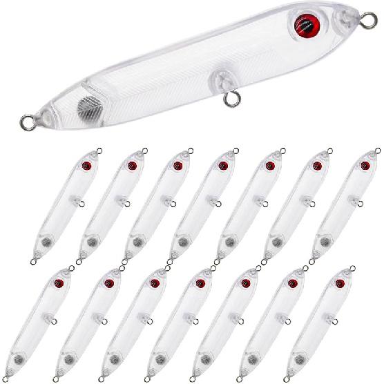 

Набор из 15 шт. заготовок для воблеров - Набор для самостоятельного изготовления поверхностных приманок (свимбейтов и крэнков) для окуня, лосося, форели - Идеально подходит для морской и пресноводной рыбалки, Прозрачный 15pcs/0.35oz