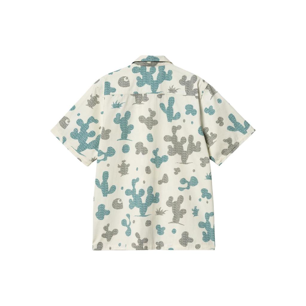 Carhartt WIP SS24 Garment-Dyed Series S/S Opus Shirt Loose Fit All-Over Print Button-Up Shirt Men shirts Wax-White I033069-26T-XX