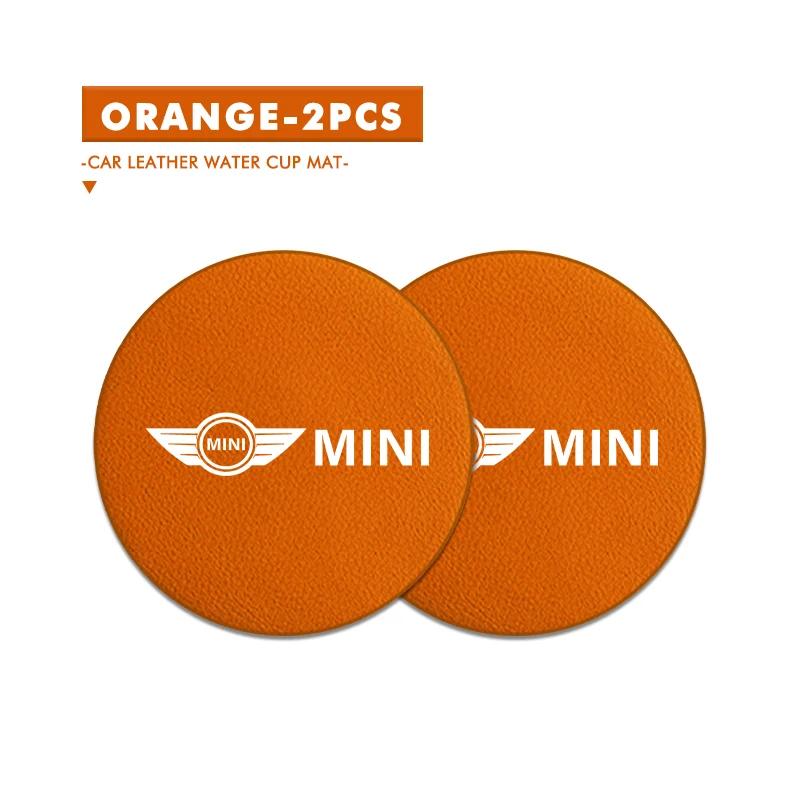 2pcs Suede Car Coaster Water Cup Drink Holder Mat Anti-Slip Pad For MINI Cooper R55 R56 R57 R58 R59 R60 R61 JOHN COOPER WORKS z1