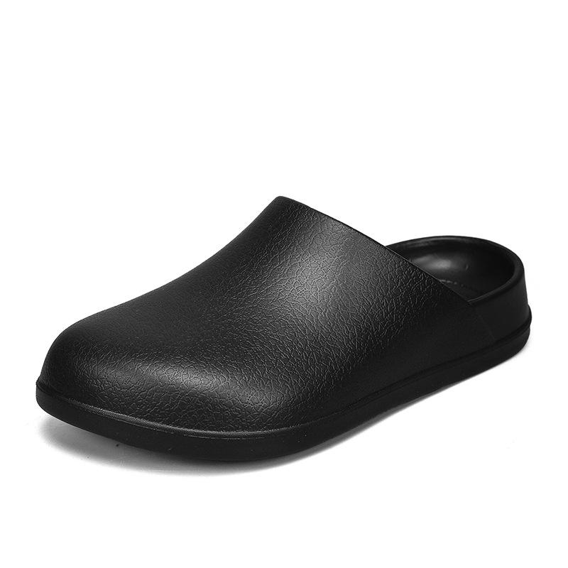 

Мужские однотонные нескользящие сандалии Baotou - толстая подошва, прочные, большого размера, стильные пляжные тапочки для отдыха на открытом воздухе 42/43 чёрный