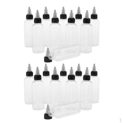 40 Pcs 100ml Empty Plastic Squeeze Bottle with Twist Top Cap Tip , Clear, 20