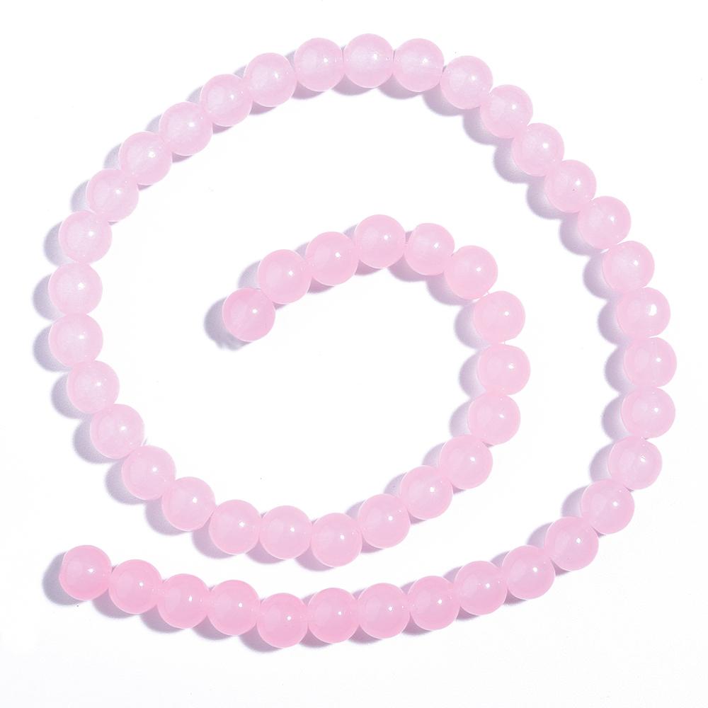 

1 Strand 6/8mm Solid Color Glass Beads Round Loose Spacer Beads for Jewelry Making Handmade DIY Bracelet Necklace Accessorie 6mm apx 60pcs розовый