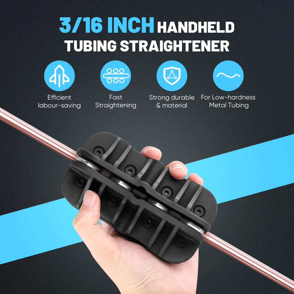 3/16in 1/4in Handheld Tubing Straightener Metal Pipe Straightener Tool Portable Brake & Fuel Line Straightener Hand Tools