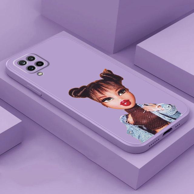 Pouzdro na telefon Doll Bratzs Square pro Samsung Galaxy A03s A71 A11 A31 A01 A21s A51 A02 A70 A50 A10 Tekutý silikonový kryt