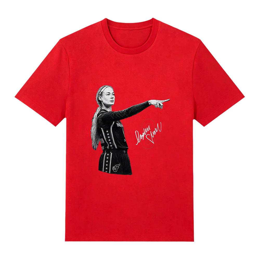 Trendy discount Sophie Cunningham Pointing T-shirts Dames Heren Casual O-hals Korte Mouw Tops Comfortabel Katoenen Top Casual Kleding XS rood