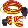Electric Double Cooling Fan Wire 12V Thermostat Switch Car Relays Wiring Harness