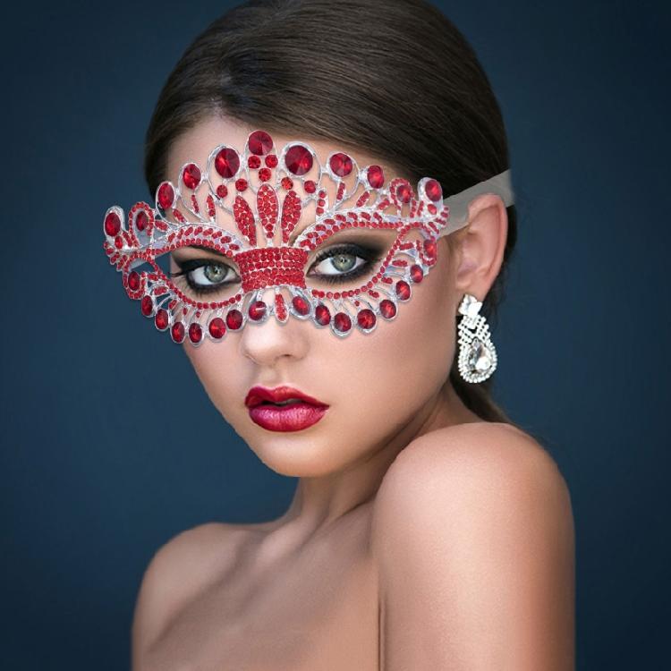 Rhinestones Masquerade Mask Eye Mask with Rhinestones Decoration For Women Halloween Costume Accessory