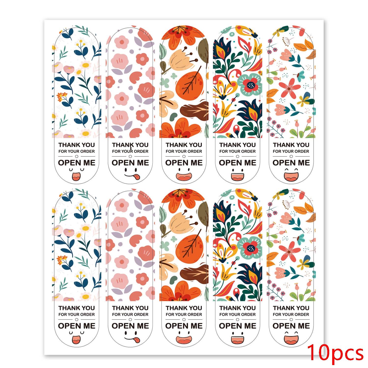 

10-100pcs 5 Styles Thank You For Your Order Sticker for Seal Labels Floral Color Labels Sticker handmade Stationery Sticker
