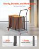 VEVOR Folding Chair Rack, 300 LBS Capacity, L-shape Horizontal Placement Chair Cart for 25 Chairs