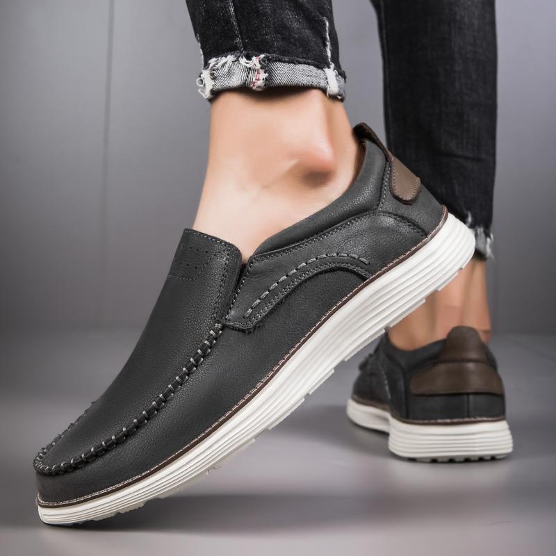 Брендовые мужские повседневные туфли из кожи — фото 6