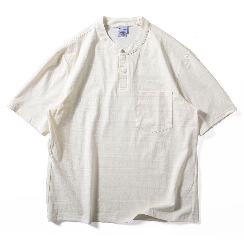 Short-Sleeved T-Shirt for Men, New Summer Style, Soft and Breathable Henley Shirt, American-Style Trendy Large Size Loose Fit Half-Sleeve